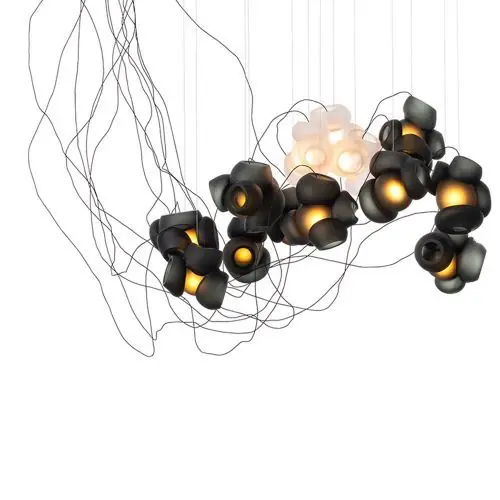 Bocci 100.13 Semi-rigid Hanglamp - Grijs met transparant - Ronde plafondkap Koop Vandaag
