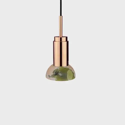 Lage Prijs Anour Donya Onyx Moon Hanglamp - Gemixte kap - Gepolijst koper