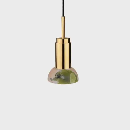 Anour Donya Onyx Moon Hanglamp - Gemixte kap - Gepolijst messing Laatste Versie