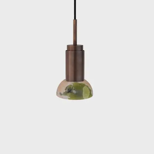 Beperkt Aanbod Anour Donya Onyx Moon Hanglamp - Gemixte kap - Gebruind messing
