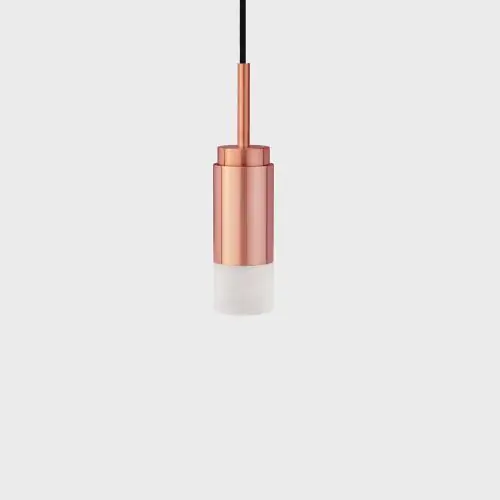 Gecertificeerd Anour Donya Onyx Cylinder Hanglamp - Witte kap - Geborsteld koper