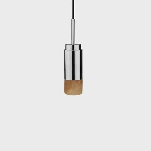 Anour Donya Onyx Cylinder Hanglamp - Amberkleurige kap - Gepolijst roestvrij staal Gratis Retour
