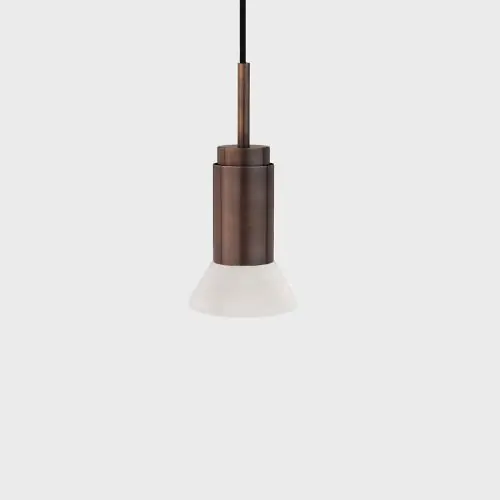 Anour Donya Onyx Trapeze Hanglamp - Witte kap - Gebruind messing Seizoensaanbieding