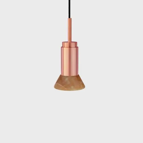 Anour Donya Onyx Trapeze Hanglamp - Amberkleurige kap - Geborsteld koper Lage Prijs