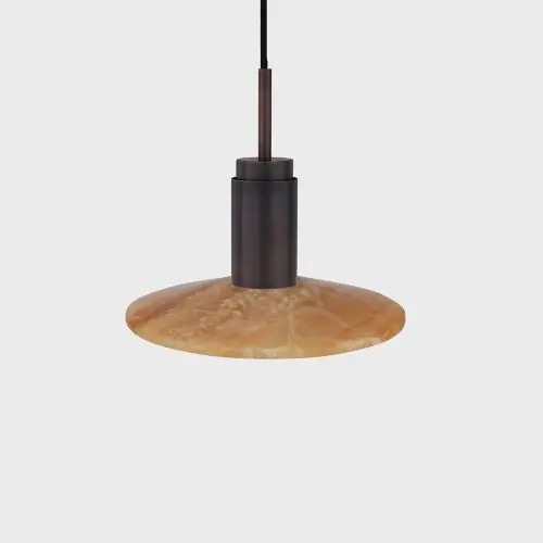 Anour Donya Onyx Solar Hanglamp - Amberkleurige kap - Gebruind koper Gratis Retour