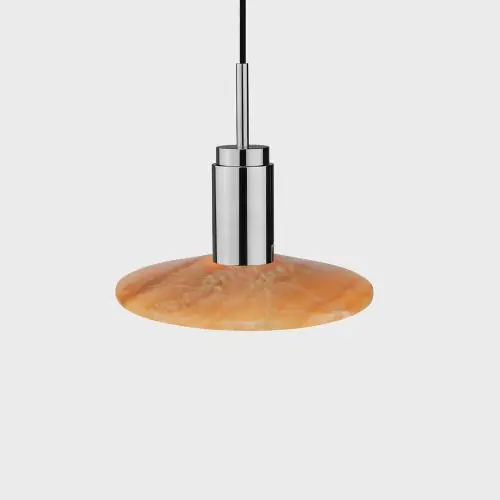 Anour Donya Onyx Solar Hanglamp - Amberkleurige kap - Gepolijst roestvrij staal Speciale Aanbieding