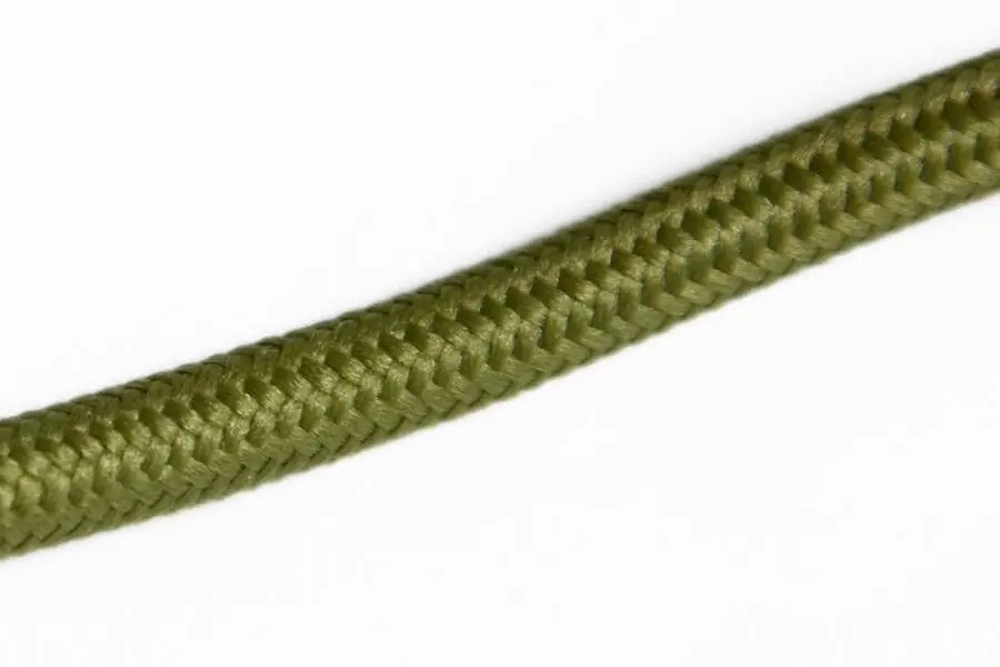 Gecertificeerd Stoffen kabel groen rond 2x0.75mm 10 meter