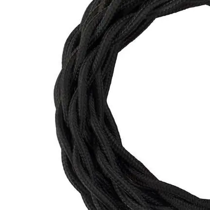 Laatste Kans Bailey stoffen kabel gedraaid 2-aderig zwart 3m