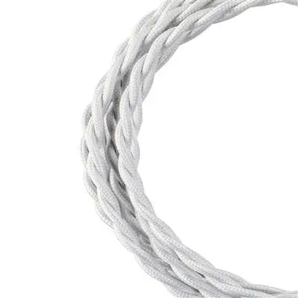 Nieuw Bailey stoffen kabel gedraaid 2-aderig wit 3m