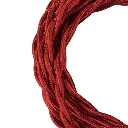 Bestseller Bailey stoffen kabel gedraaid 2-aderig metallic rood 3m