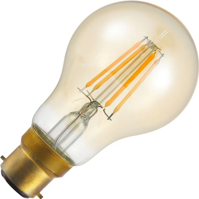 Shop Nu Lighto LED filament Bajonetfitting B22d Standaardlamp Goud 60mm 4W