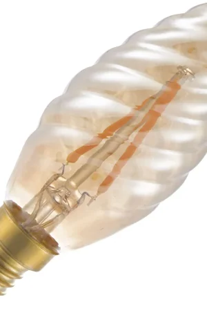 Weekendaanbieding Lighto LED filament Kleine fitting E14 Kaarslamp gedraaid Helder 35mm 2W