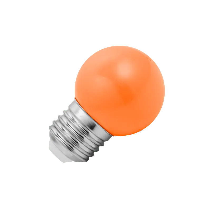 Snelle Levering Lighto LED lamp Grote fitting E27 Kogellamp Oranje 45mm 1W