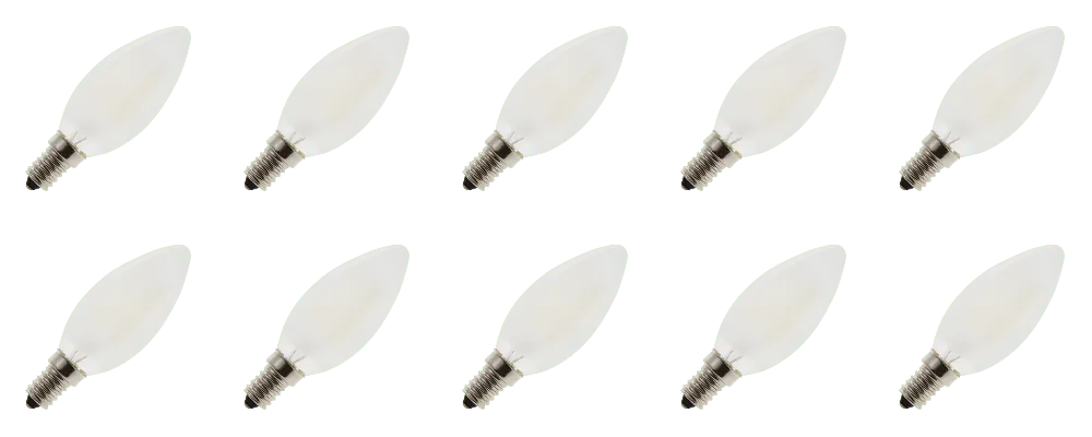 Laatste Versie Lighto LED filament Kleine fitting E14 Kaarslamp Helder 35mm 2W 10 stuks 10 stuks