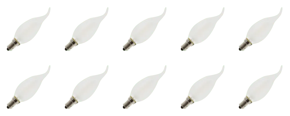 Snelle Levering Lighto LED filament Kleine fitting E14 Kaarslamp tip Mat 35mm 1W 10 stuks