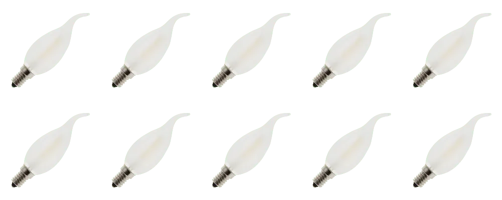 Veilige Betaling Lighto LED filament Kleine fitting E14 Kaarslamp tip Mat 35mm 2W 10 stuks