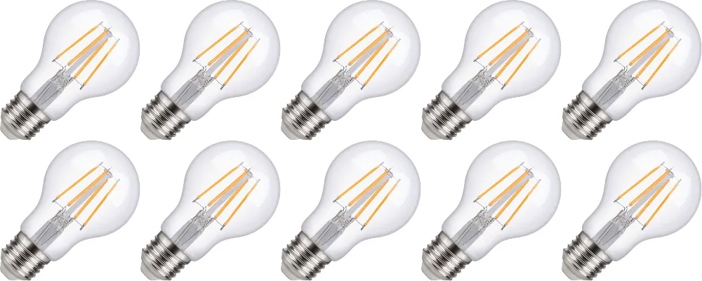 Lighto LED filament Grote fitting E27 Standaardlamp Helder 60mm 5W 10 stuks Snelle Levering