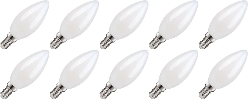 Lighto LED filament Kleine fitting E14 Kaarslamp Helder 35mm 5W 10 stuks Exclusieve Aanbieding