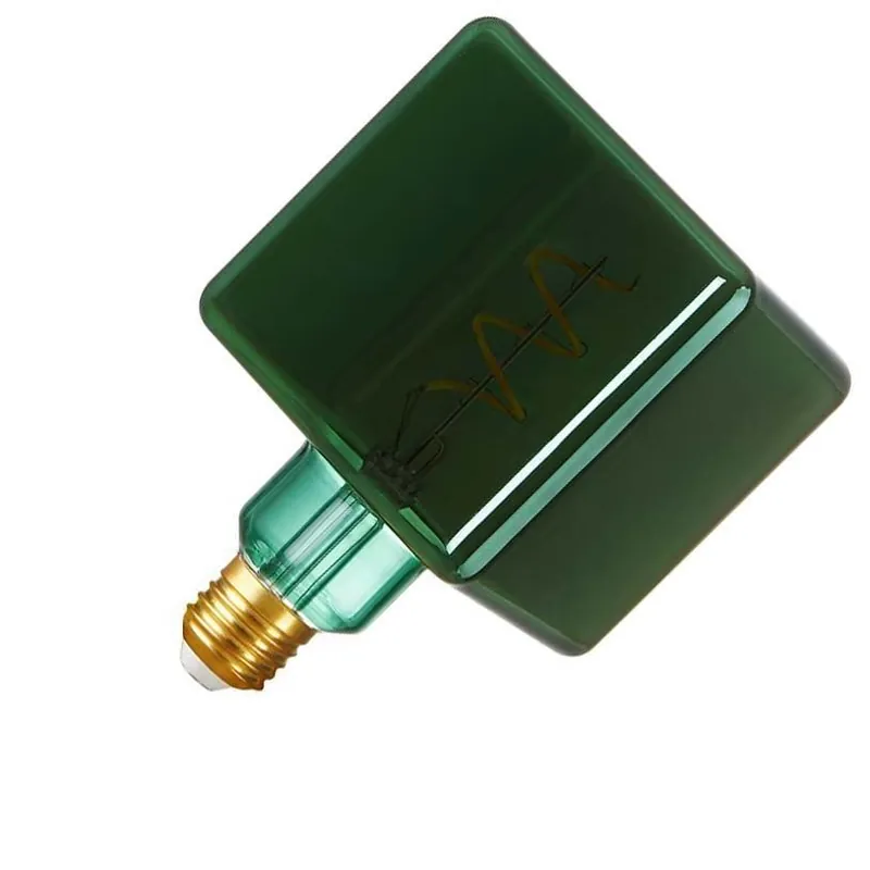 Merkproduct SPL LED Filament Grote fitting E27 Kubuslamp Helder Groen 4W Dimbaar