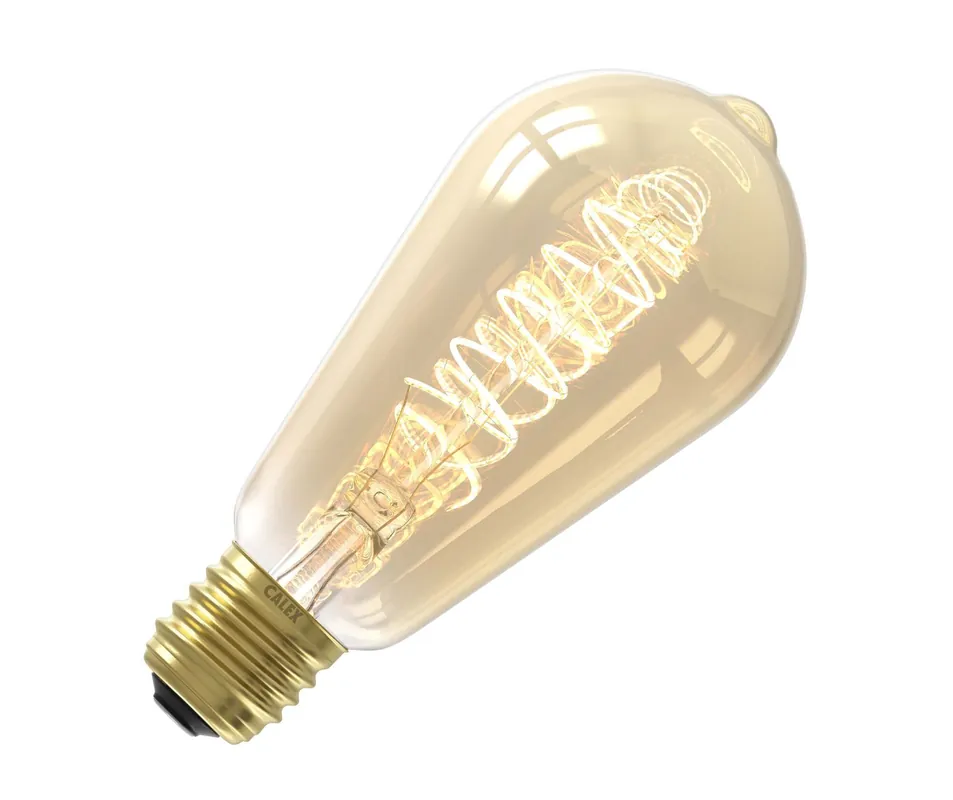 Calex LED filament Grote fitting E27 Rustiek ST64 Goud 5.5W Flitsaanbieding