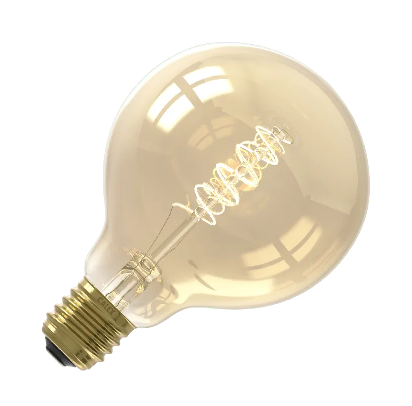 Calex LED filament Grote fitting E27 G95 Globe Goud 5.5W 3-step dimming Op = Op