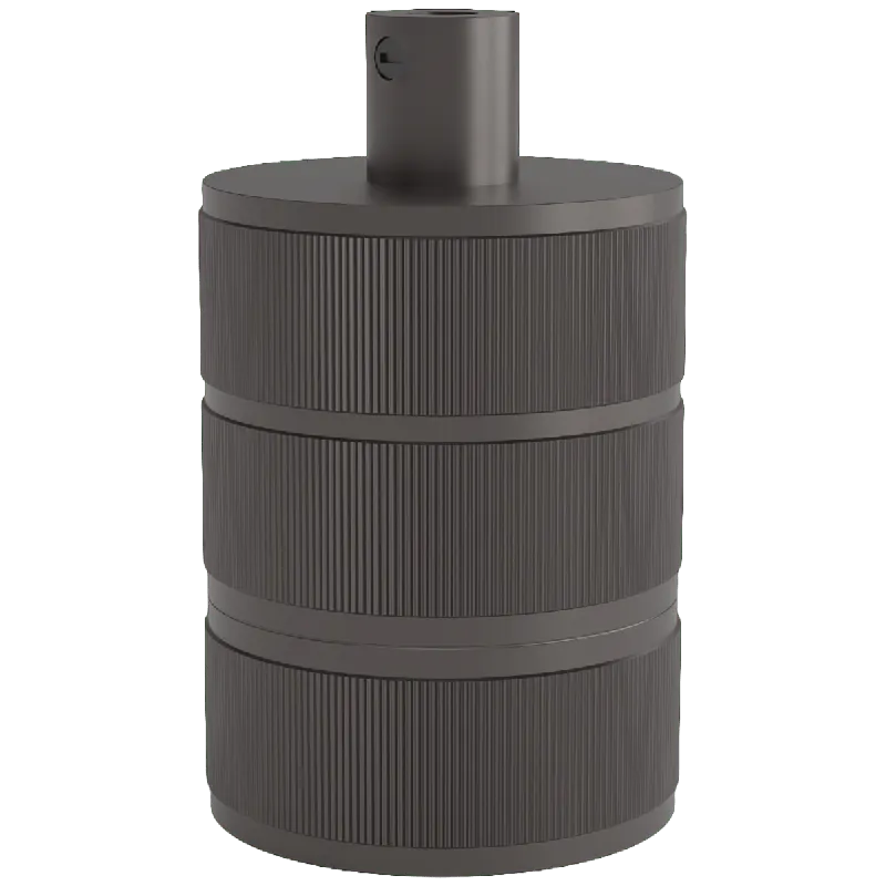 Betaalbaar Calex Lamphouder E27 fitting Aluminium 3-rings model Mat Parel Zwart Ronde kabelklem 60W