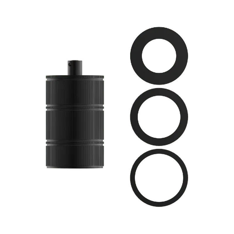 Rechtstreeks Van De Fabrikant Calex Lamphouder E27 fitting Aluminium 3-rings model Mat Zwart 60W