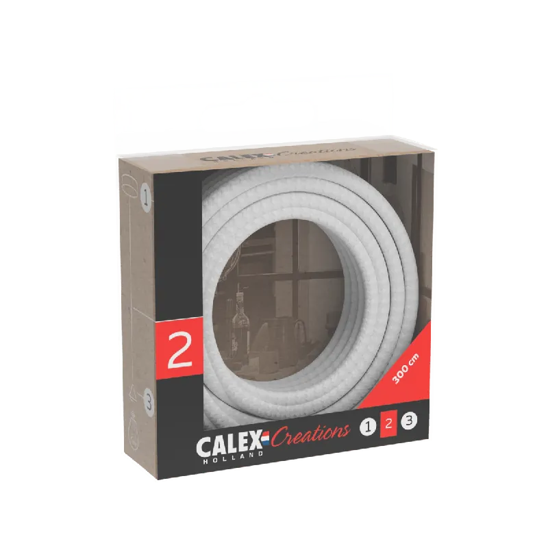 Calex Textiel Omwikkelde Kabel 2x0,75mm² 3M Wit 60W Aanbieding
