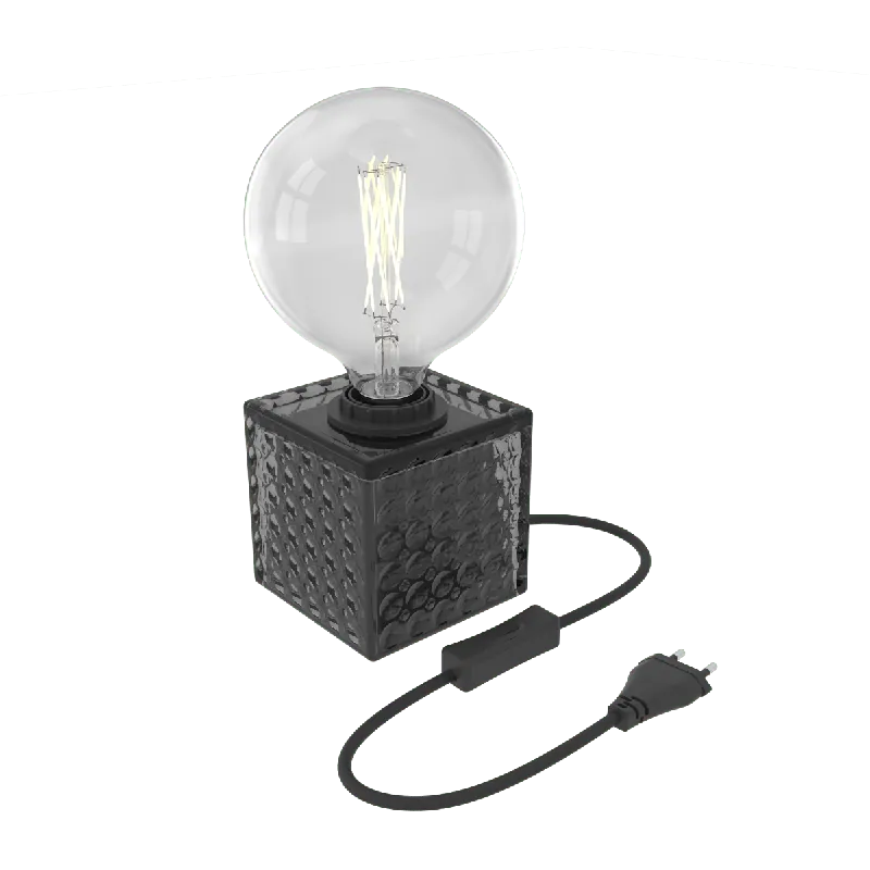 Snelle Levering Calex Tafelarmatuur Glas Zwart E27 fitting