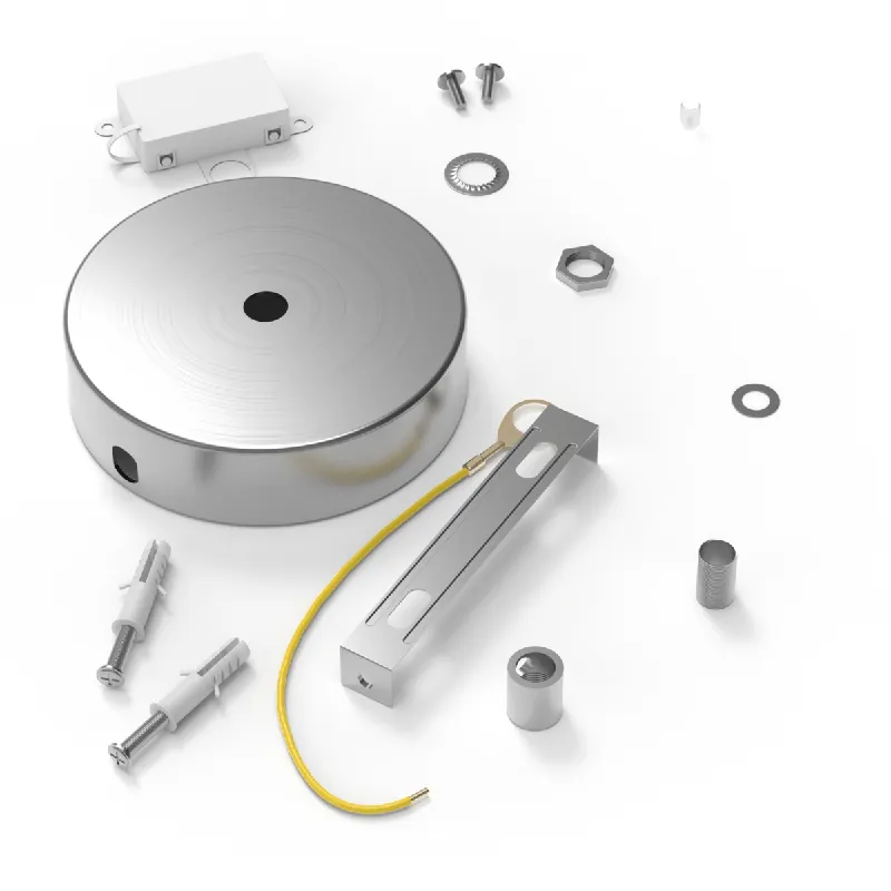 Calex Metalen plafondplaat Ø100mm 1 gat Mat Nikkel Rechtstreeks Van De Fabrikant