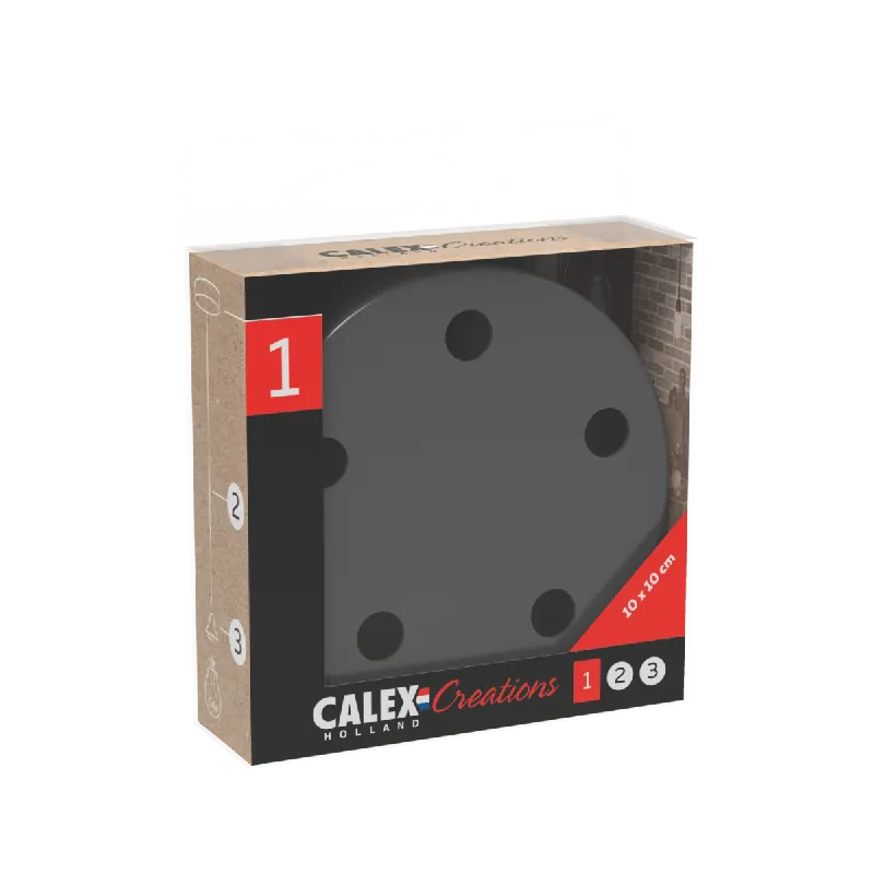 Calex Metalen plafondplaat Ø100mm 5 gaten Mat Parel Zwart Bestel Nu
