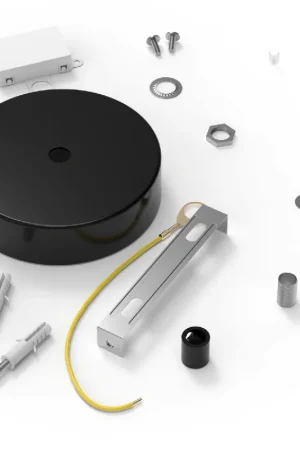 Aanbieding Calex Metalen plafondplaat Ø100mm 1 gat Mat Zwart