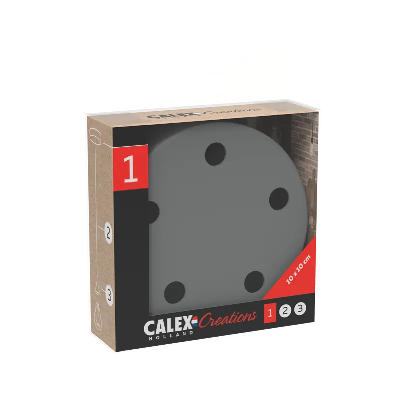 Merkproduct Calex Metalen plafondplaat Ø100mm 5 gaten Beton
