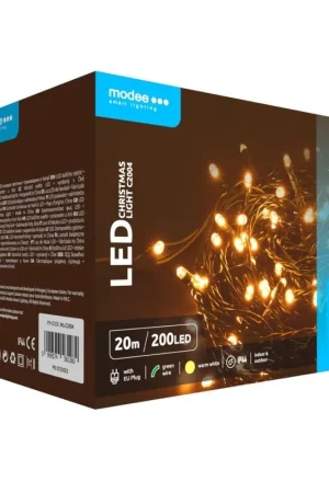 Modee Kerstverlichting LED lichtsnoer 20m 200 Lichtpunten met 8 Lichtstanden IP44 Warm Wit Licht Betaalbaar