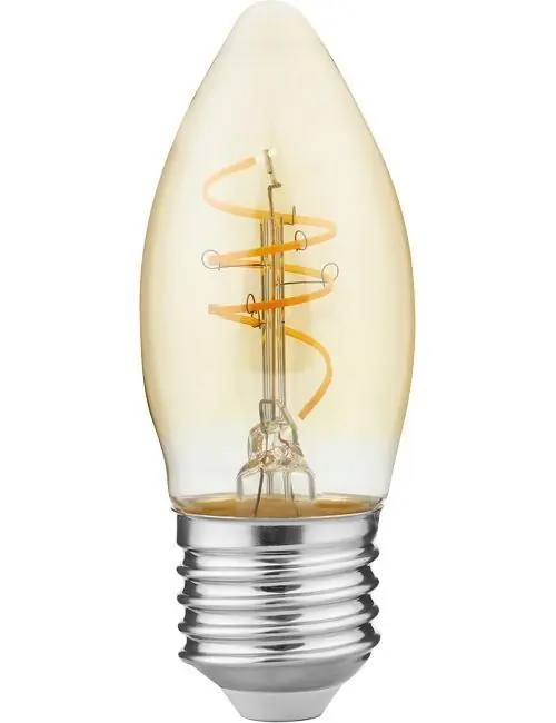 Voordeelprijs SPL LED filament Grote fitting E27 Kaarslamp Goud 35mm 4.2W