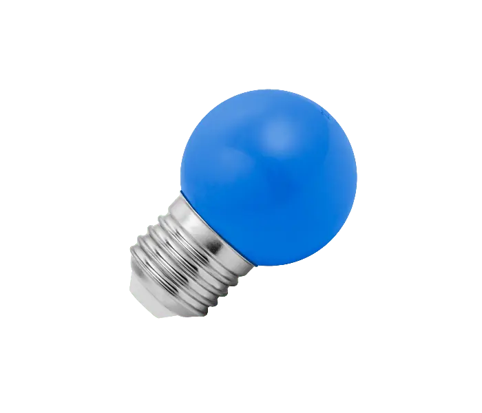 Lighto LED lamp Grote fitting E27 Blauw Kogellamp 45mm 1.5W Dimbaar Geschikt voor prikkabel Lage Kosten