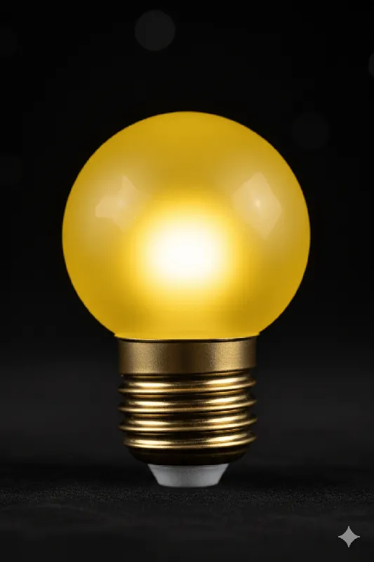 Direct Beschikbaar Lighto LED lamp Grote fitting E27 Geel Kogellamp 45mm 1.5W Dimbaar Geschikt voor prikkabel