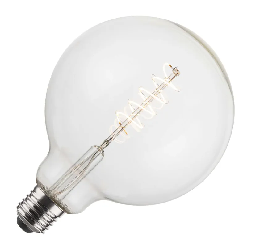 Op = Op Lighto LED Filament E27 Fitting Globelamp Helder G125 125mm 4W
